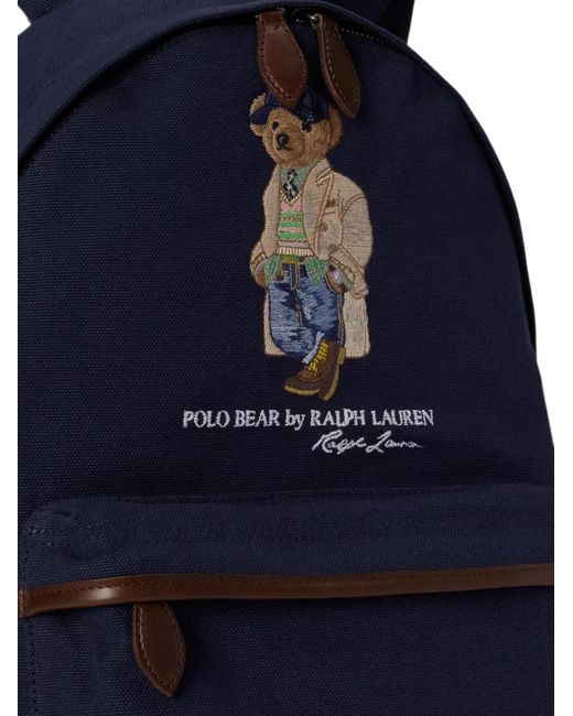 Polo Ralph Lauren Blue Polo Bear Embroidered Backpack for men