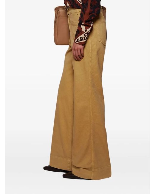 Victoria Beckham Natural Patch-Pocket Flared Jeans