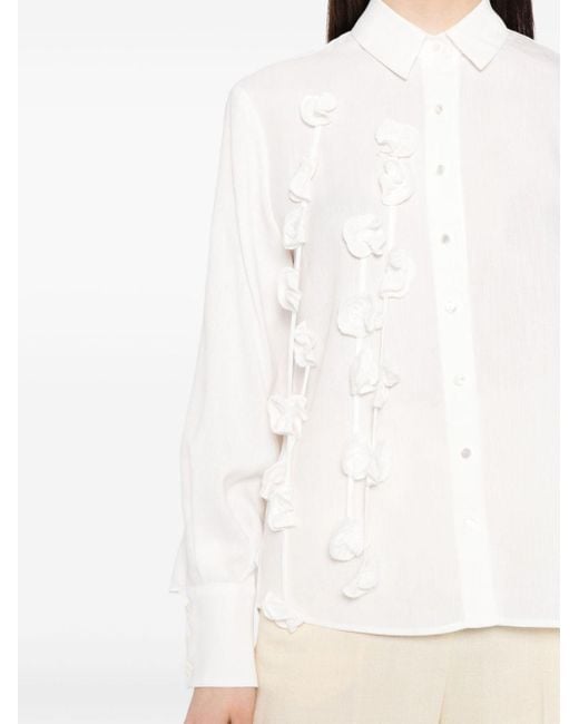 Camisa Simonette con apliques florales Alexis de color White