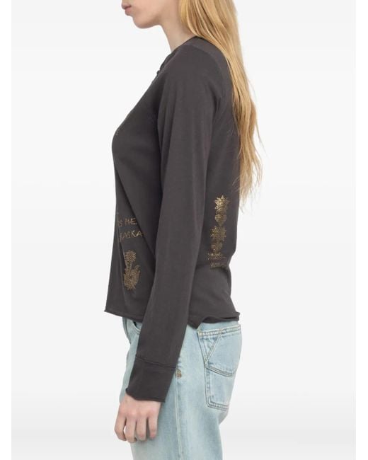 Zadig & Voltaire Gray Klassisches Langarmshirt