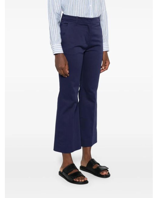 Weekend by Maxmara Blue Stretch-Cotton Pants