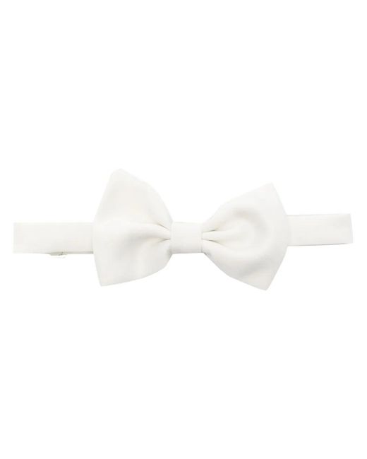 Tagliatore White Satin Bow Tie for men