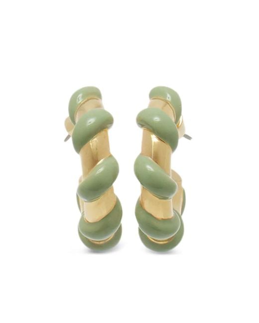 Orecchini A Cerchio Twist di Lanvin in Green