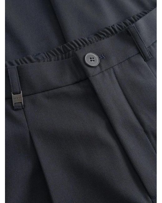 Gabba Blue Gabnapoli 19 Phin Pleated Elasticated-Waistband Trousers for men