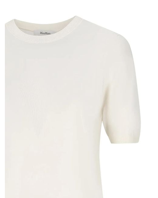 Max Mara White Gerico Short-Sleeve Top