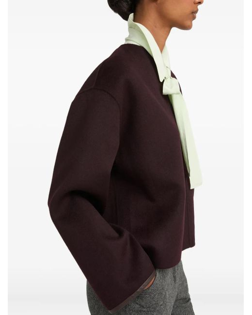 Yves Salomon Brown V-Neck Blouse
