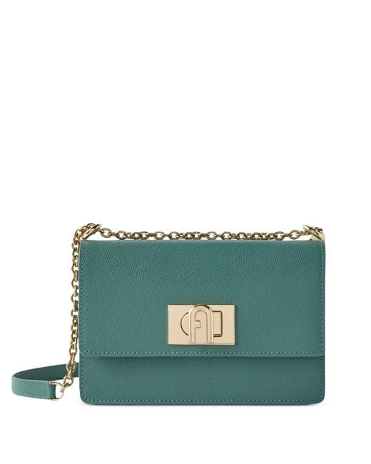 Furla Green 1927 Grained-Leather Mini Bag