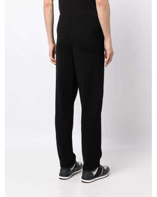 Brioni Black Elasticated-Waist Cotton-Cashmere Blend Trousers for men