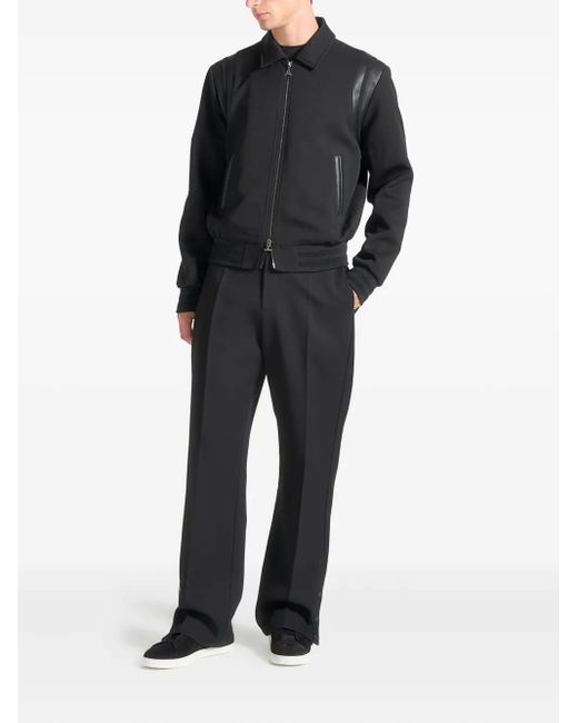 Manière De Voir Black Boris Button-Cuff Tailored Trousers for men