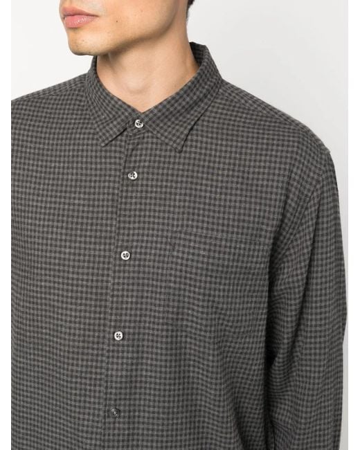 Woolrich Gray Gingham-Check Cotton Shirt for men
