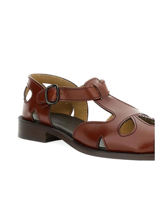 Hereu Brown Floreta Suede Leather Loafer