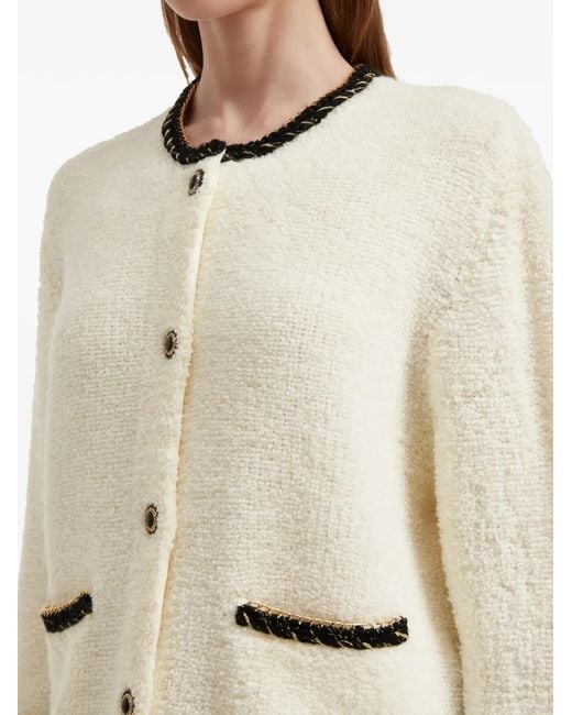B+ AB Natural Round-Neck Cardigan