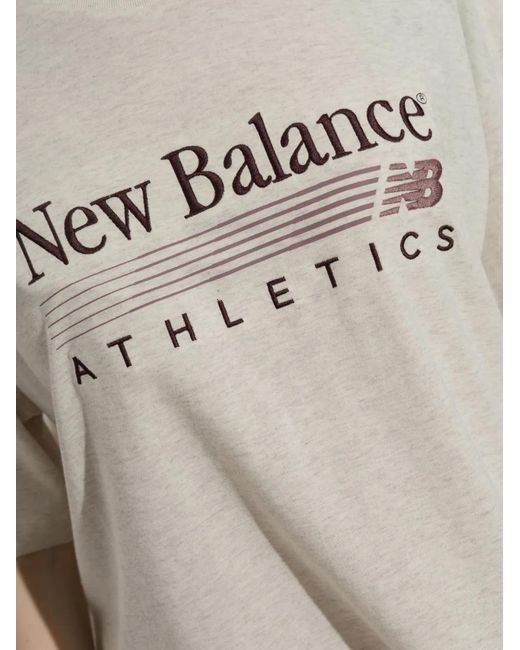 New Balance White Trackside Logo-Print T-Shirt