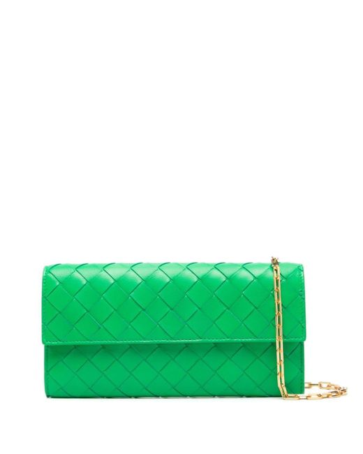 Bottega Veneta Green Intrecciato Leather Crossbody Bag