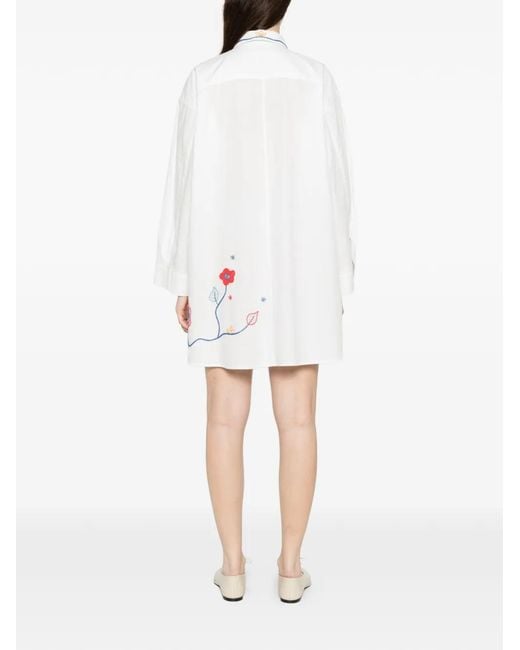 Forte_forte White Floral Embroidered Dress
