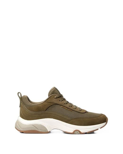 Michael Kors Green Suede Mesh Sneakers for men