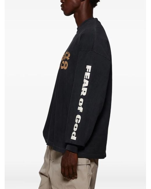 Fear Of God Black Long-Sleeve Graphic Tee for men