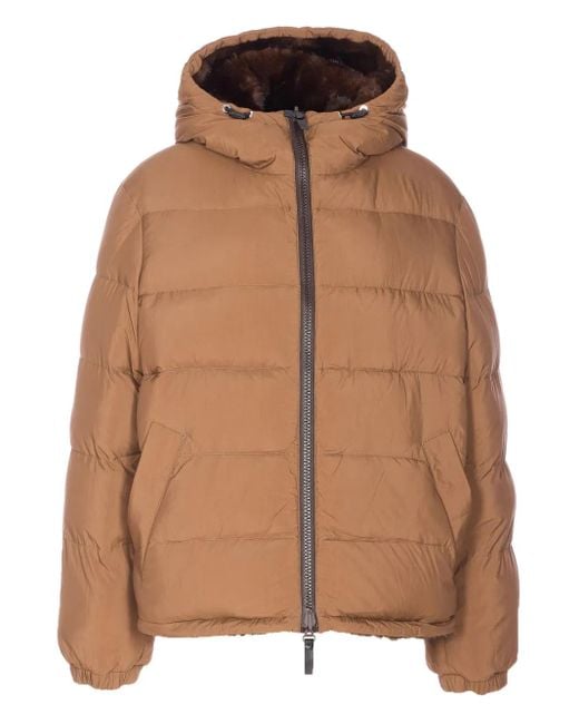 Chaqueta con capucha Yves Salomon de color Brown