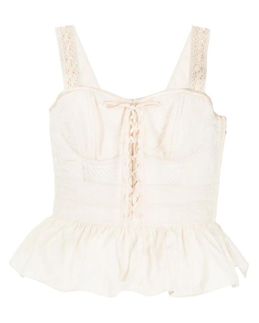 Blusa Con Orlo Peplum di Ulla Johnson in White