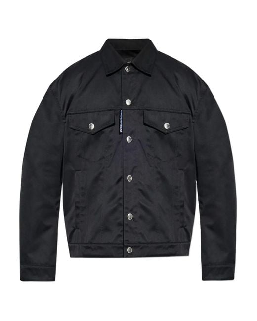 DSquared² Blue Logo-Tag Jacket for men