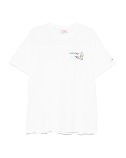 メンズ Mc2 Saint Barth Slogan-embroidered T-shirt White