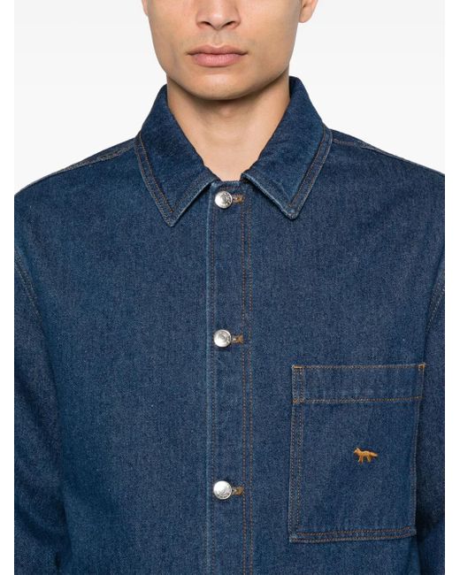 Maison Kitsuné Blue Denim Jacket for men