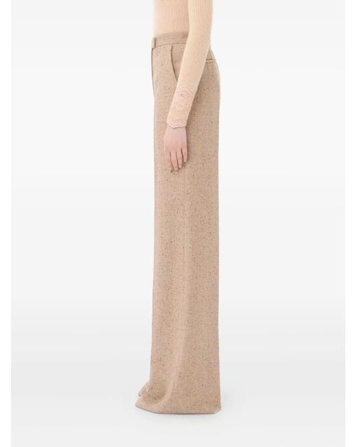 Valentino Garavani Natural Natté-Weave Tailored Trousers