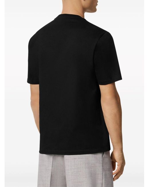 Camiseta con logo de apliques Versace de hombre de color Black