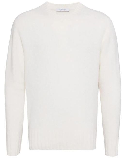 Cruciani White Cashmere-Blend Crew-Neck Knit for men