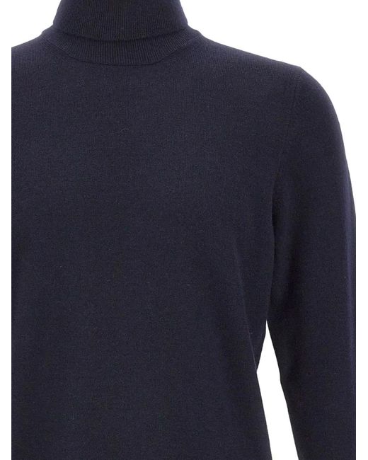 Gran Sasso Blue Ribbed Turtleneck Sweater for men