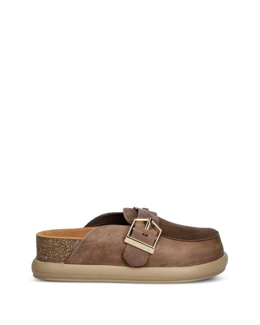 Bohonomad Brown Mules À Boucles