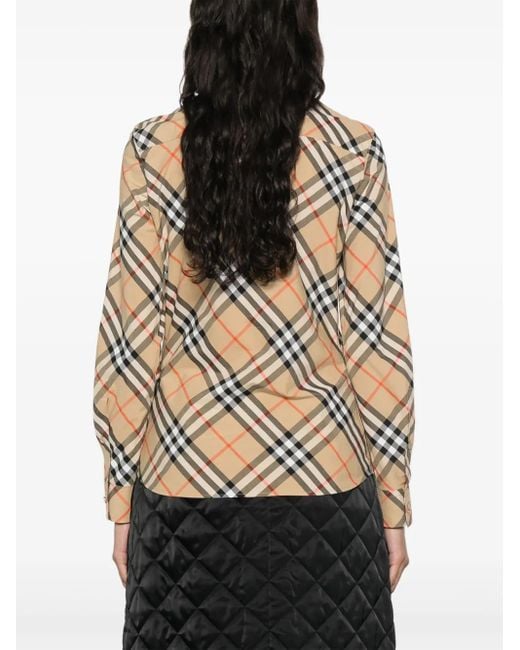 Burberry T -shirt Met Een Vintage Cheque in het Multicolor