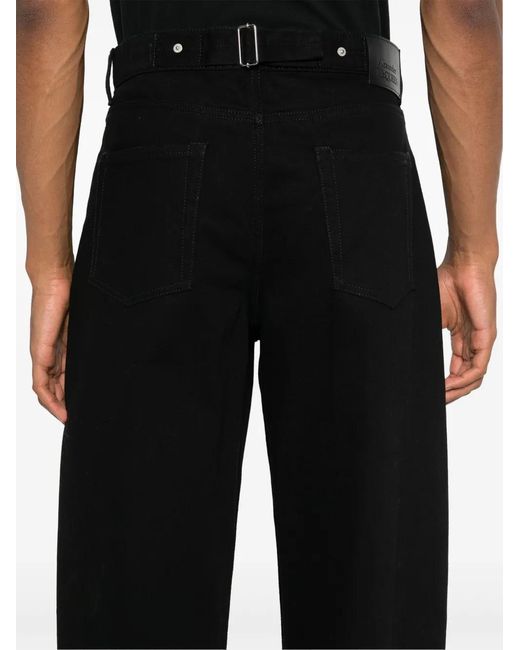 McQueen Black Mid-Rise Barrel Jeans for men