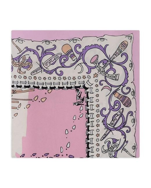 Ferragamo Pink Abstract-Pattern Scarf