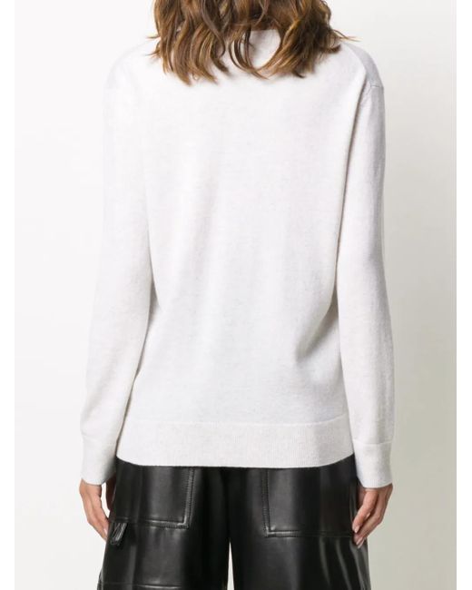 Vince White Week End V Neck Knit