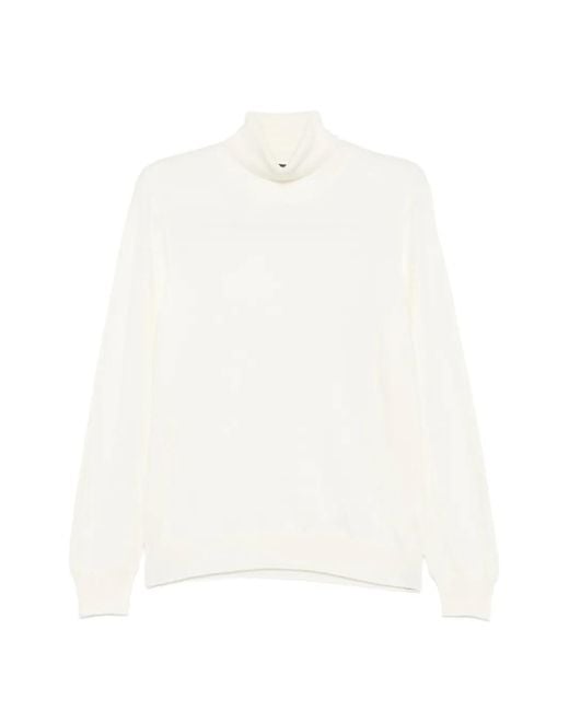 Tagliatore White Long-Sleeves Sweater for men