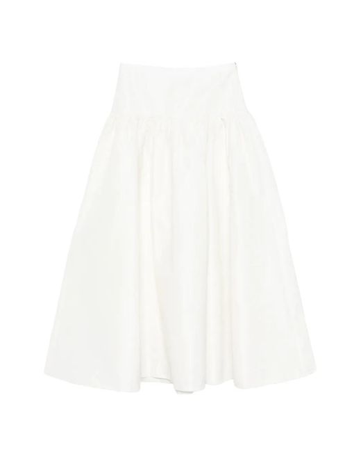 Maje White Long Taffeta Skirt