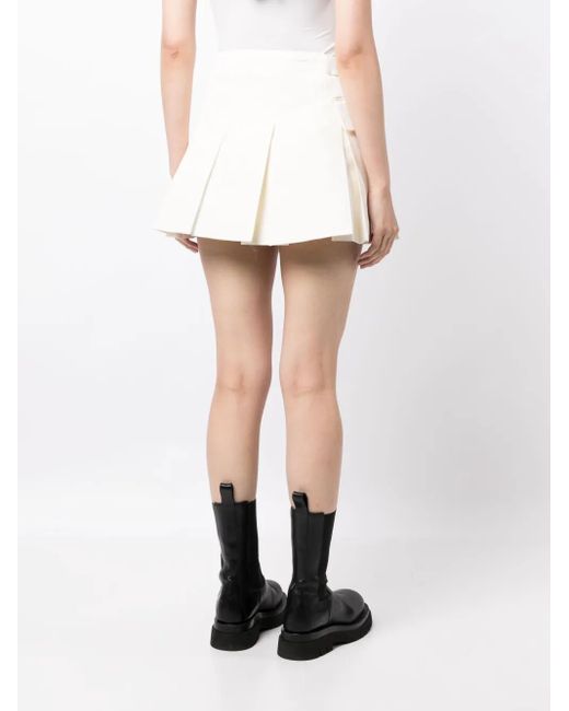 Sacai White Pleated A-Line Short Shorts