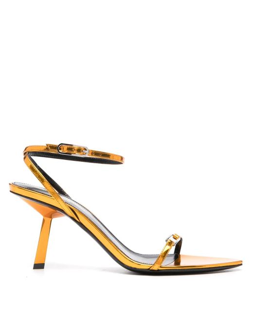 Saint Laurent Metallic 75Mm Kitty Sandals
