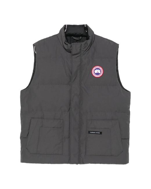 Canada Goose Gray Quilted Logo-Patch Gilet for men