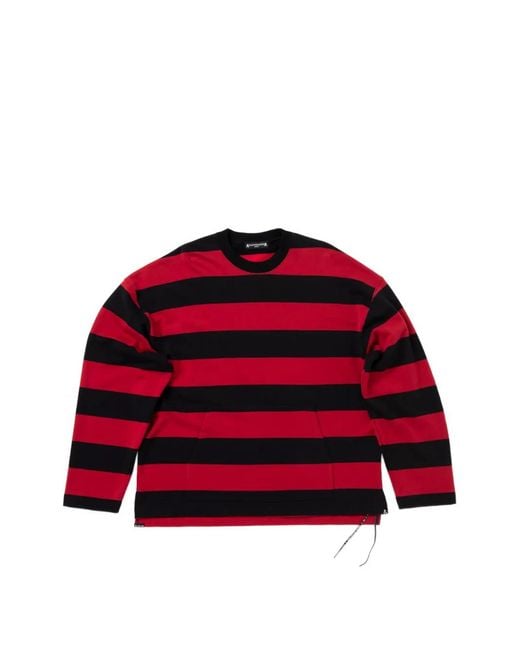 MASTERMIND WORLD Red Horizontal-stripe Sweatshirt for men
