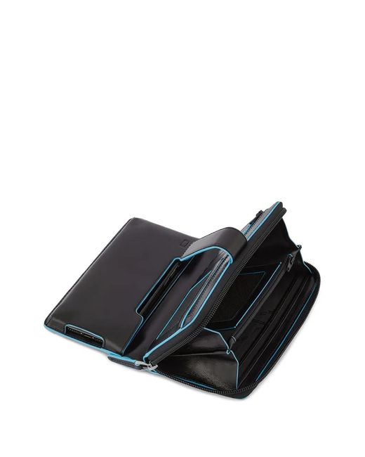 Piquadro Black Bifold Leather Wallet
