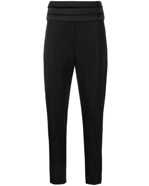 Balmain Black Tapered Wool Trousers