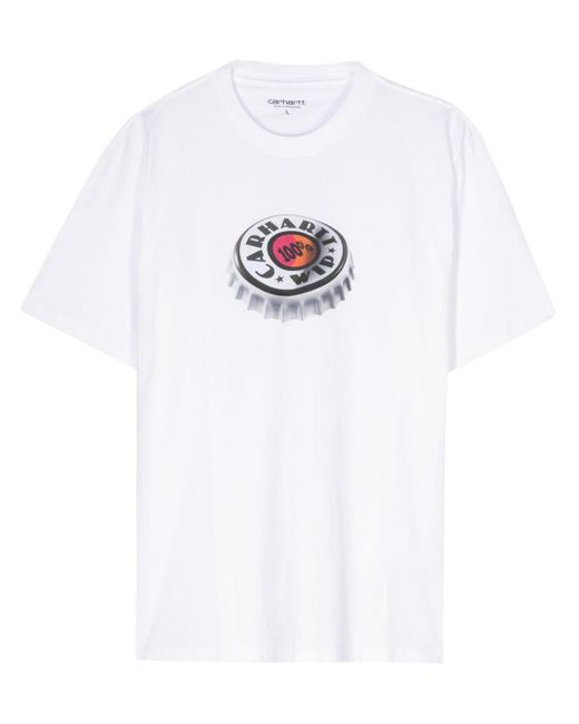 Carhartt White Bottle Cap-Print T-Shirt for men