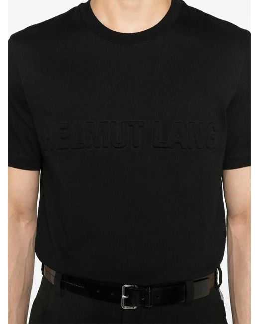 Helmut Lang Black Logo-Embossed T-Shirt for men