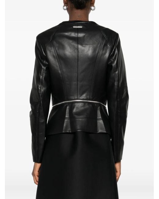 Karl Lagerfeld Black Zip-Front Panelled Jacket