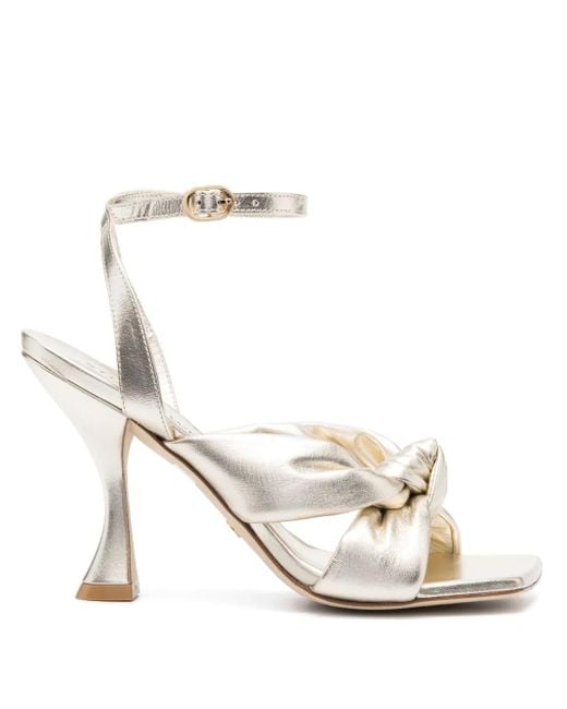 Stuart Weitzman White Playa Ankle-Strap 100Mm Knot Sandals