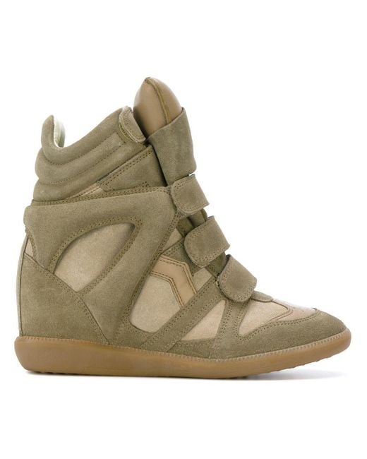 Isabel Marant Leather Bekett Sneaker in Army Green (Green) - Save 2% - Lyst