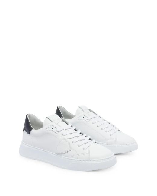 Philippe Model White Temple Logo-Patch Sneakers for men