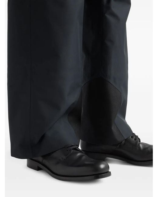 Prada Black Leather Antiqued Derby Shoes for men